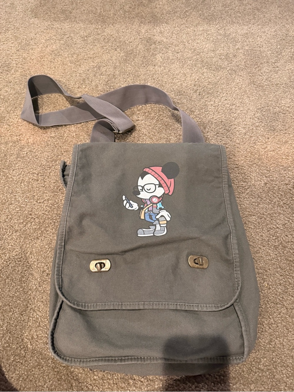 Wonderground Gallery Hipster Mickey Mouse messenger bag
